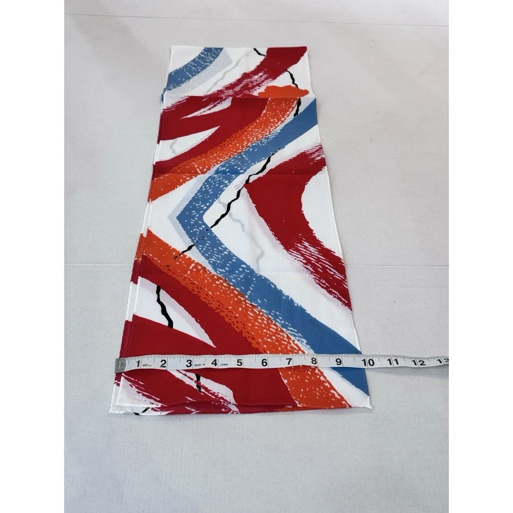 Vintage 80s‎ Avon Scarf Red Blue Brushstroke Print 52